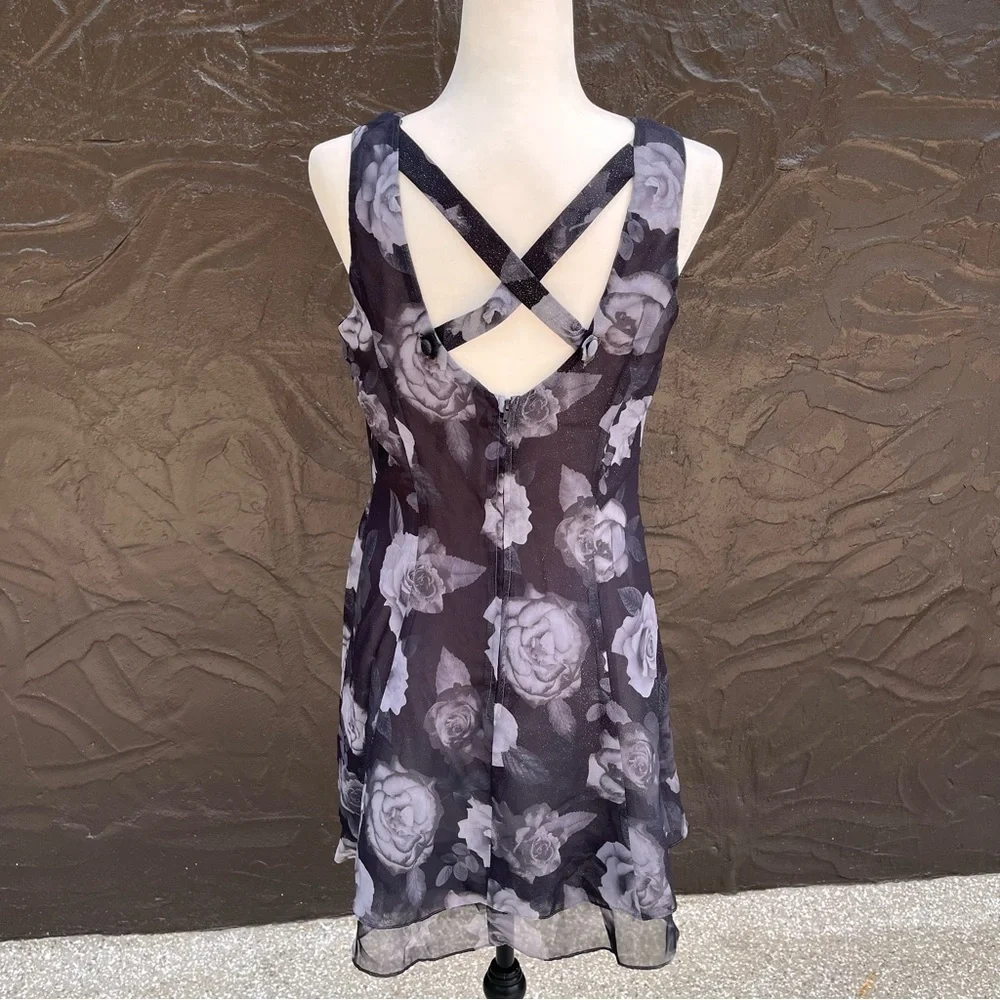 Vintage 90s flowy whimsygoth short party dress size 9/10 - Picture 6 of 7